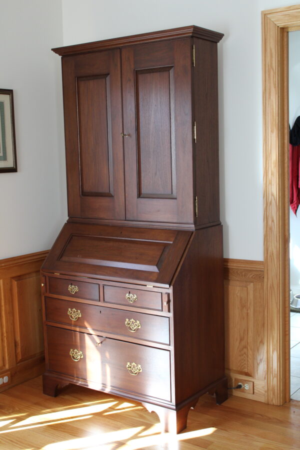 Walnut Secretary Desk and Bookcase